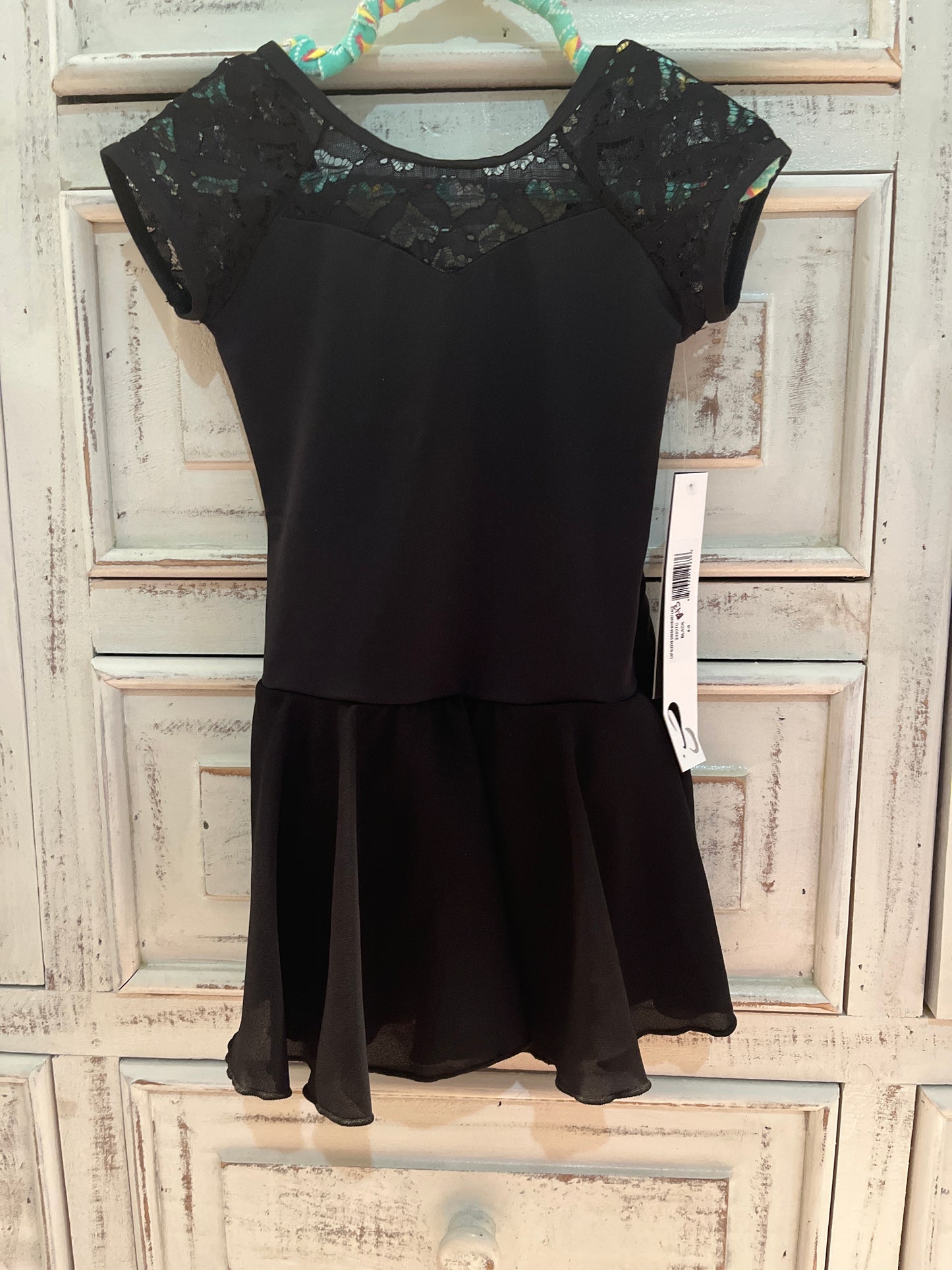 Danz N Motion Cap Sleeve Heart Lace Dress