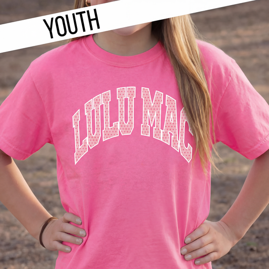 KD-PD-1001 Dot Neon Pink Youth Comfort Colors Tee