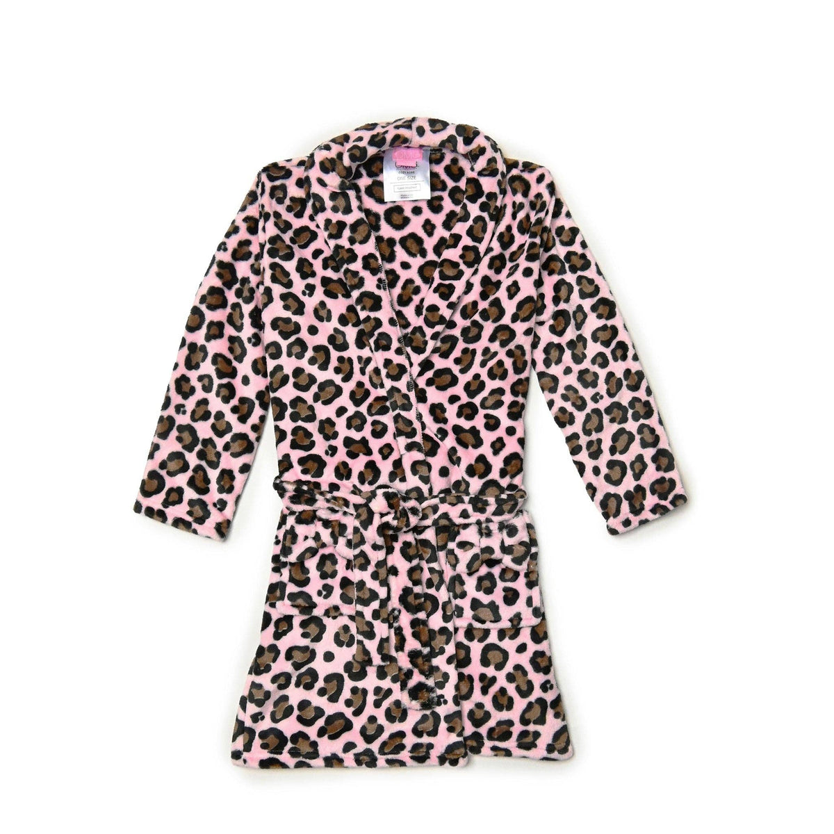 Fleece Leopard Printed Cozy Bathrobe