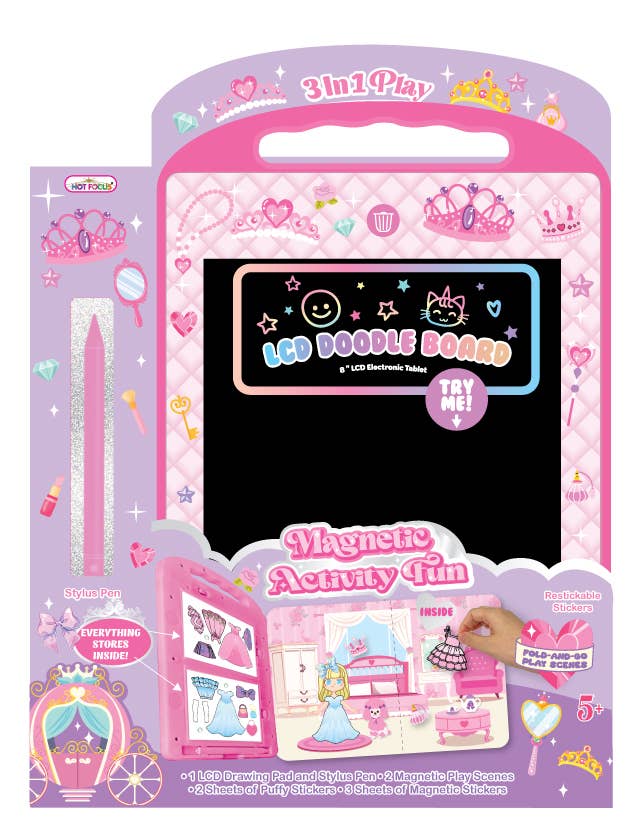 LCD Doodle Board & Magnetic Activity Fun, Princess