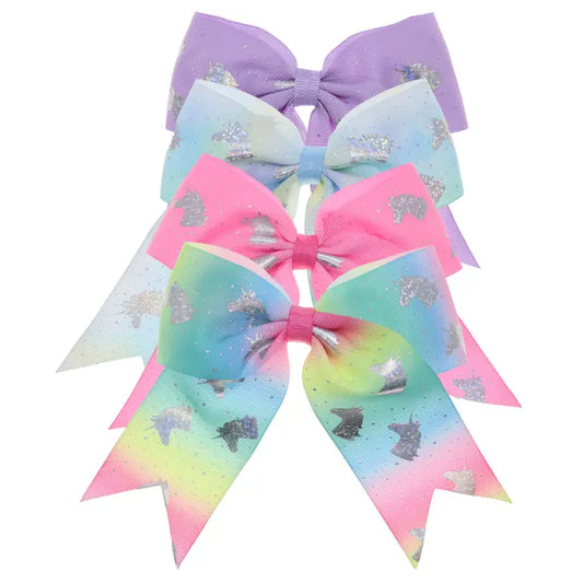 Large Unicorn Glitter Hair Bows