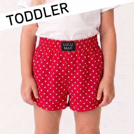 TD-SH-1010 Red Mini Polka Dot TODDLER SHORT