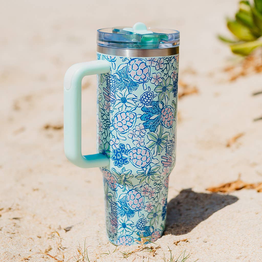 The Darling Effect 40 oz Lifestyle Flip Straw Tumbler–Coastal Cove