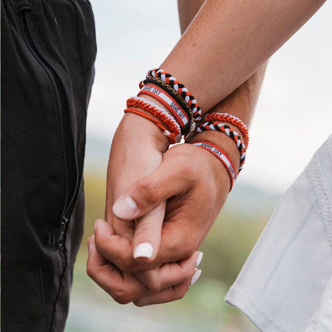 k'lani "Game Day" Red, Black & White Hair Tie Bracelets