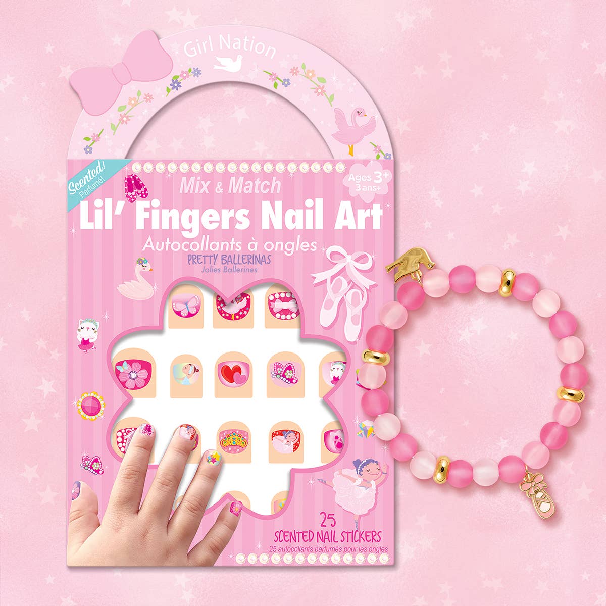 The Piggy Story Ballet Bracelet and Nail Sticker Easter Basket Gift Pack