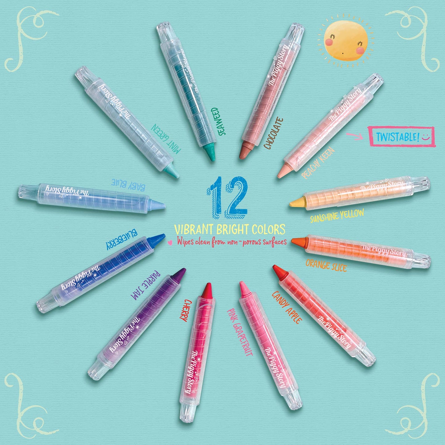 The Piggy Story Color Everywhere Twistable Chalk Crayons | Pretty Ballerinas