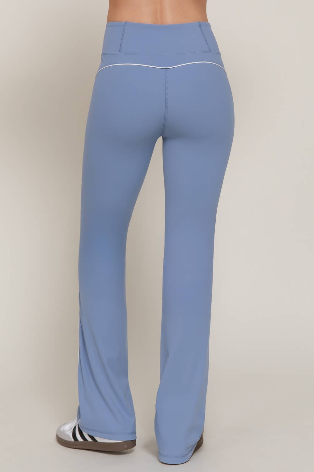Waist Band Contrast Piping Detail Workout Pants