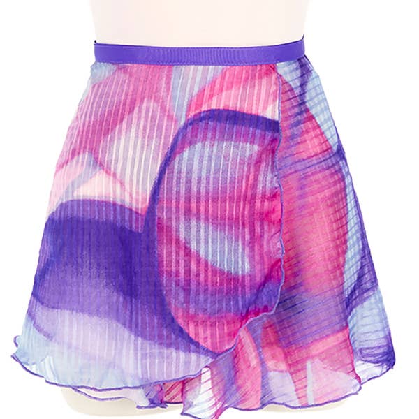 4496PO Ladies 12" Purple Ombre Print Wrap Skirt