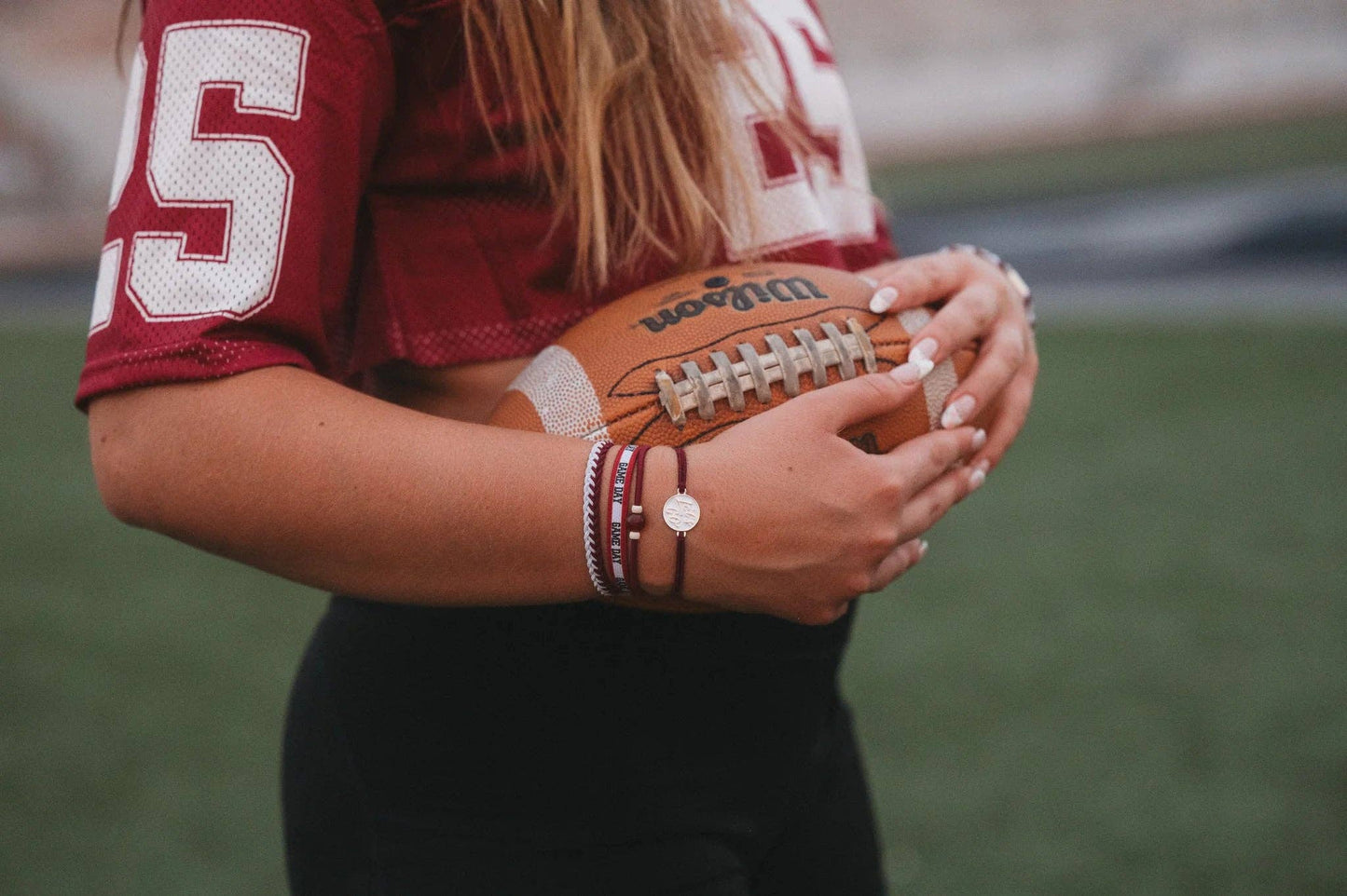 k'lani "Game Day" Maroon & Gray Hair Tie Bracelets