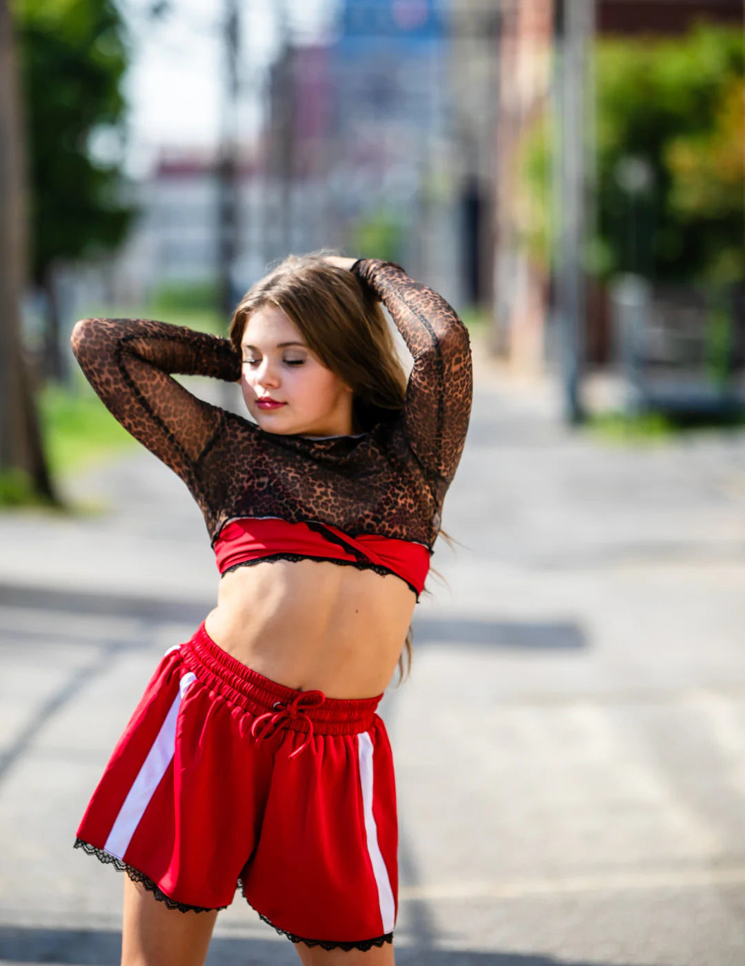 Oh La La The Slam Dunk Mesh Crop - Cheetah Print