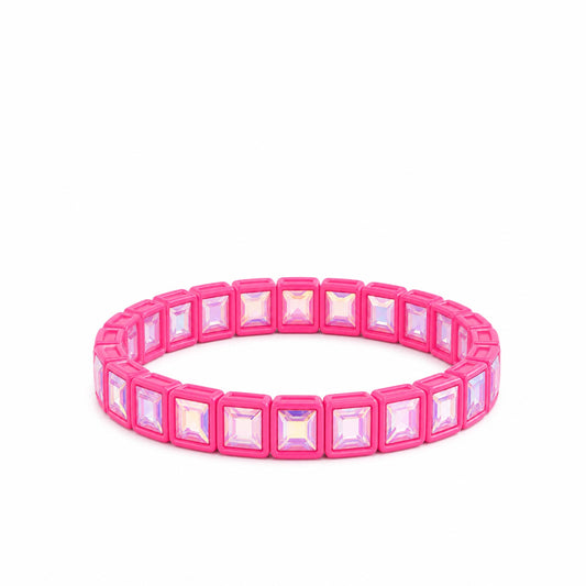 BR-RS-1002 Bubblegum Pink Rhinestone Bracelet