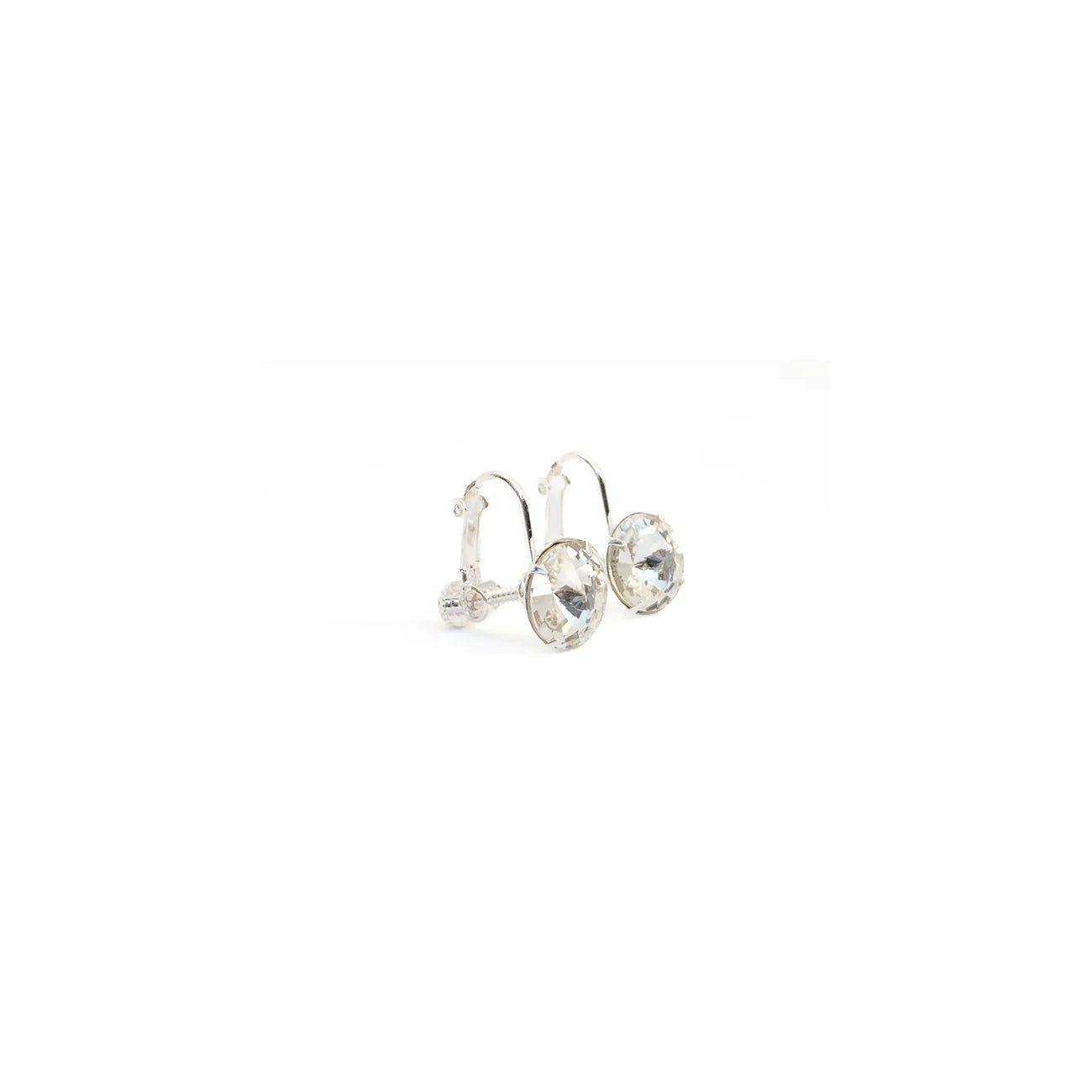 Go Girl! 10 mm Clear Solitaire Clip-on Earrings
