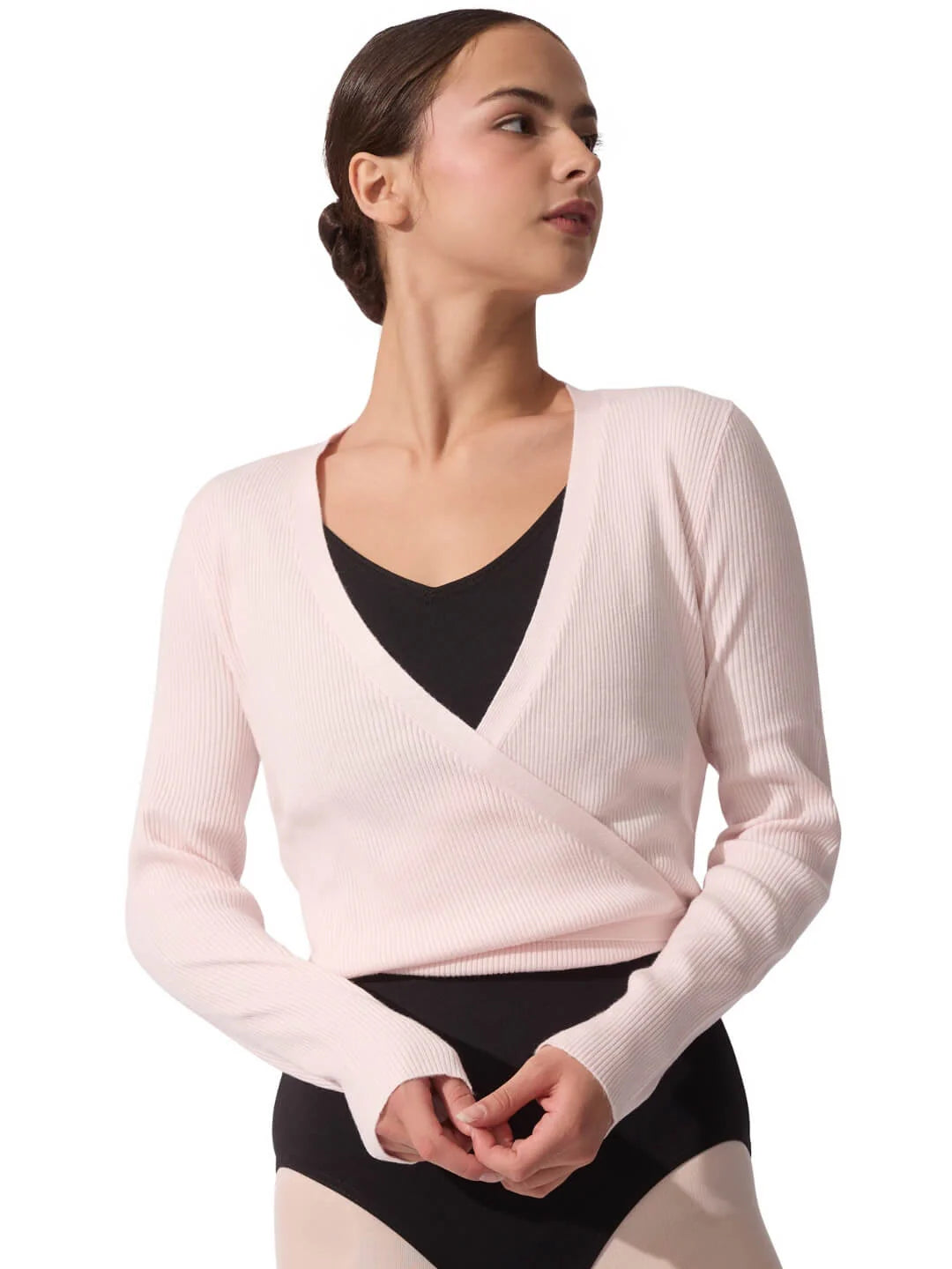 Capezio Harmonie Ribbed Knit Wrap Sweater