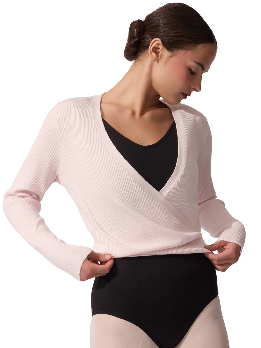 Capezio Harmonie Ribbed Knit Wrap Sweater