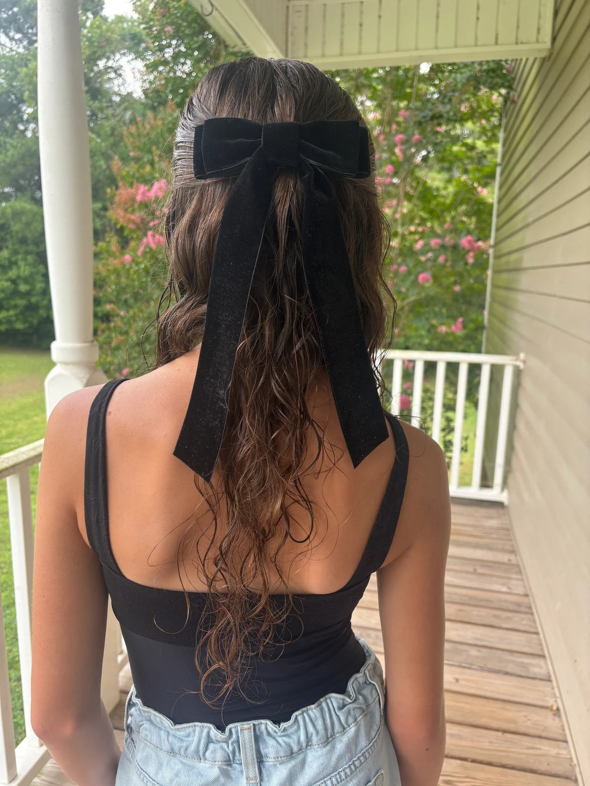 Harper Rose Laine Black Velvet Bow