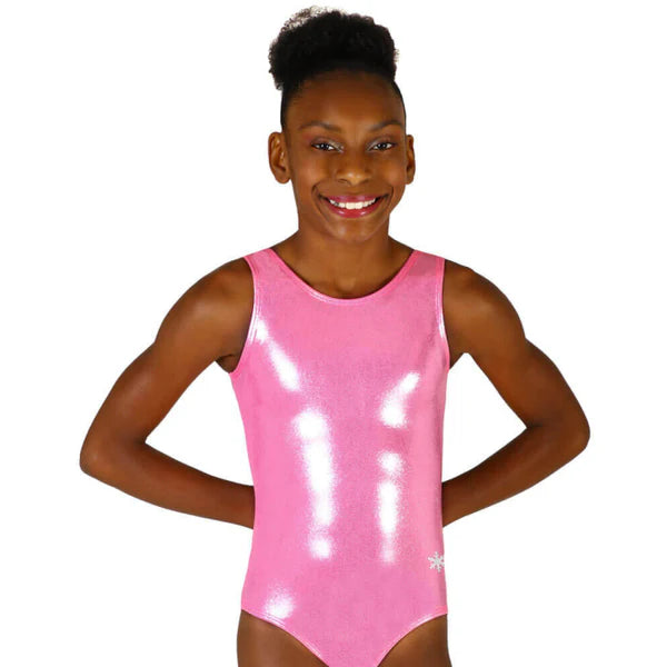 Snowflake Designs Sparkly Pink Gymnastics Leotard - Child