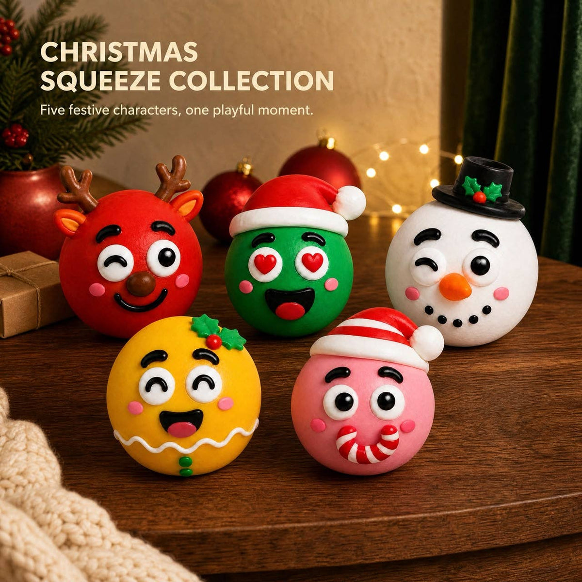 Funny Faces Squishy Balls — Christmas Edition