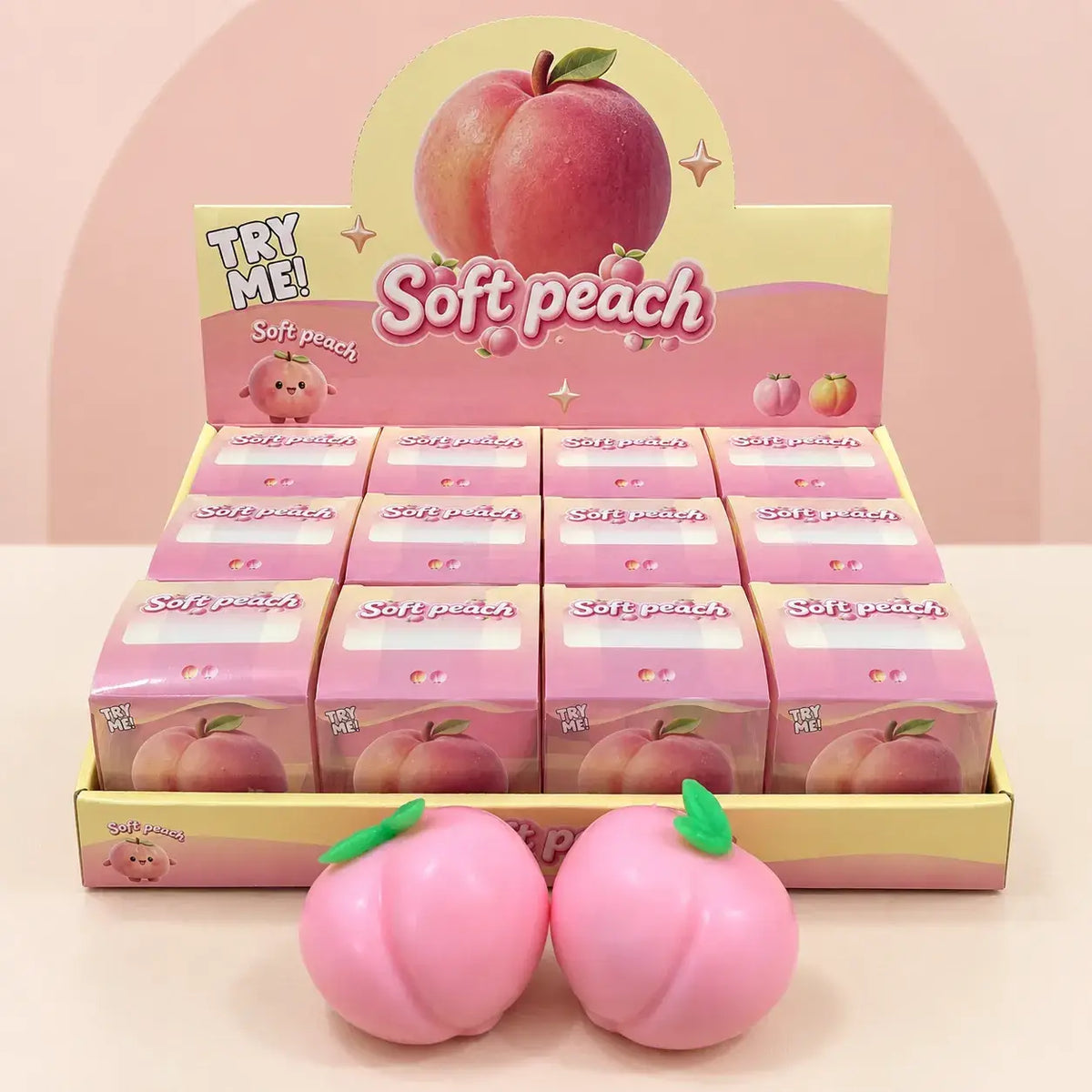 Crunchy Peach Block Squishy Toy