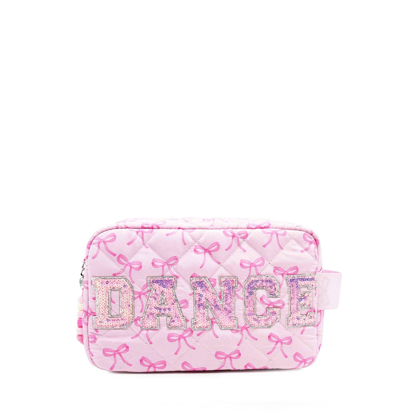 'DANCE' Bow Printed Quilted Pouch