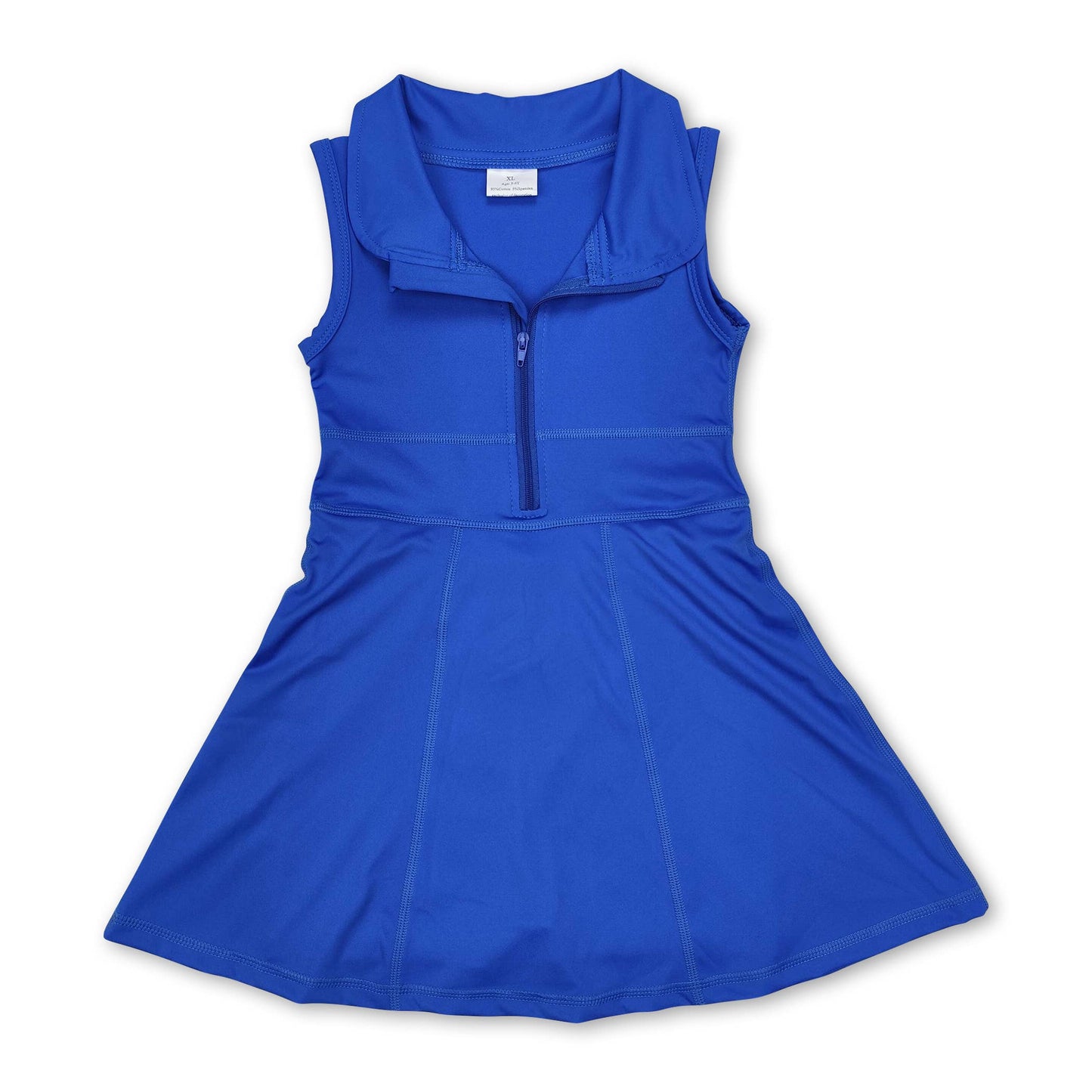 Black sleeveless zipper athletic dress with shorts