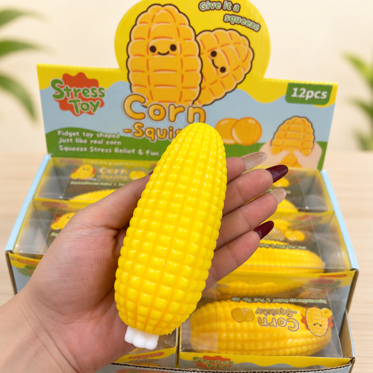 Crunchy Block-Filled Corn Squishy Toy