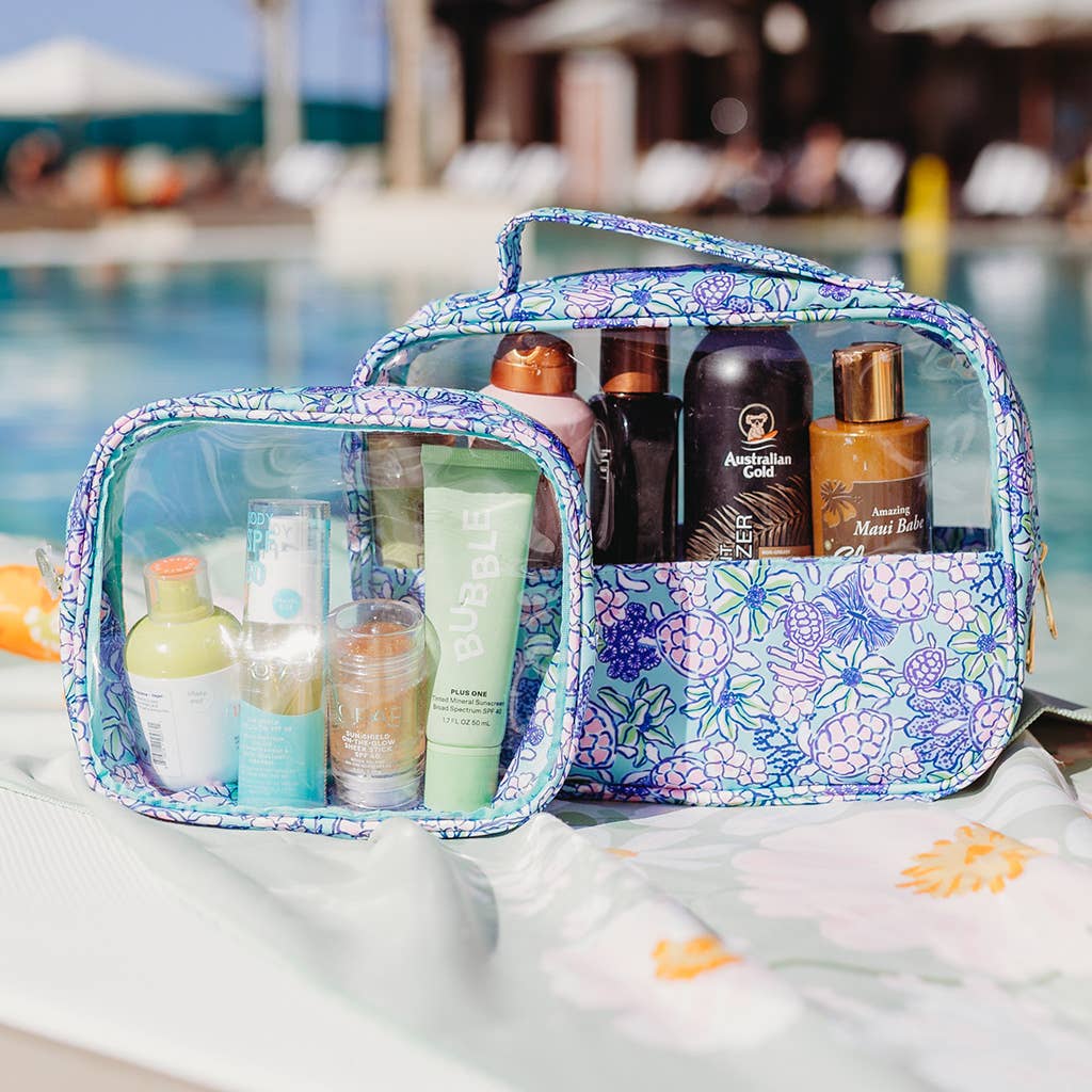 The Darling Effect Clearly Chic Cosmetic Bag Set–Coastal Cove