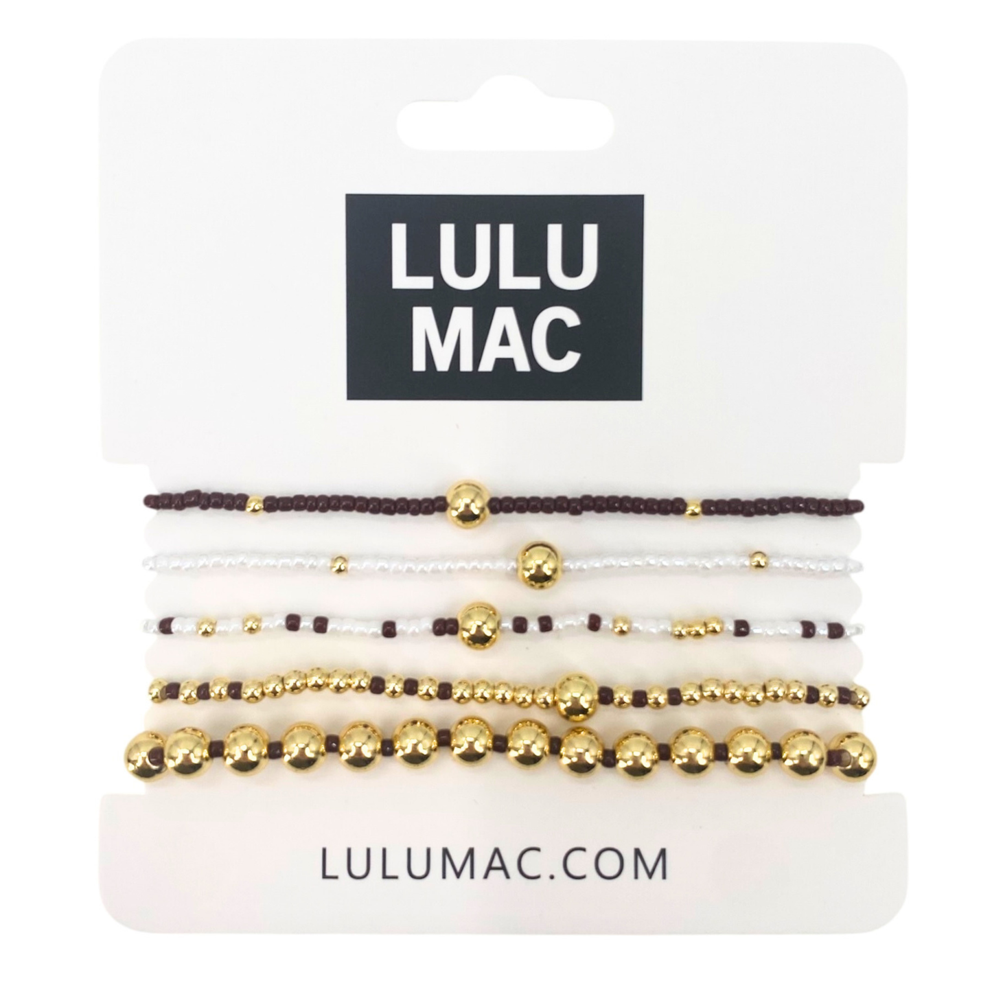 BR-TM-1001 Lulu Mac Maroon and White