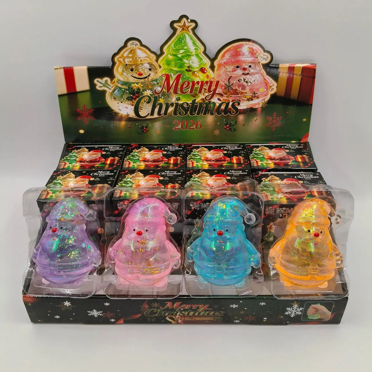 Glitter Christmas Squishy Toys Santa Snowman Tree Stress Relief
