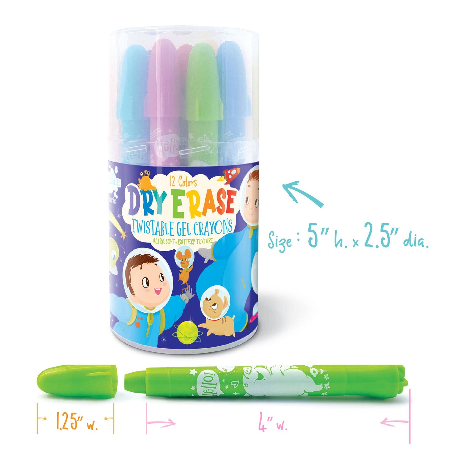 The Piggy Story Dry Erase Twistable Gel Crayons for Kids | Pretty Ballerinas