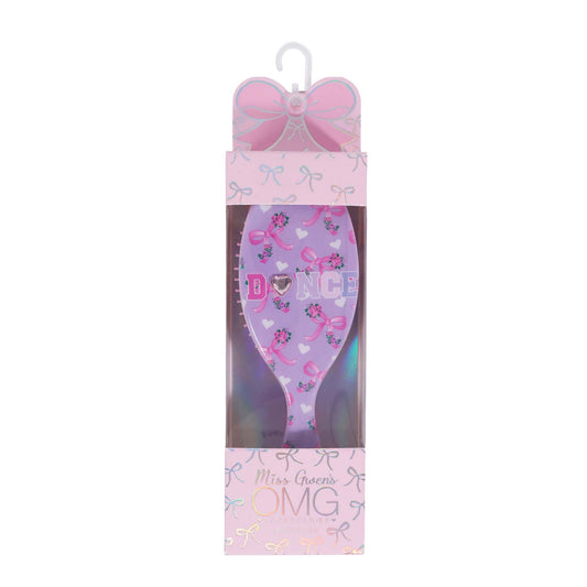 'Dance' Orchid Floral Bow Printed Hairbrush