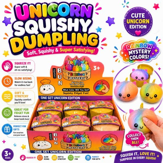 Unicorn Squishy Mystery Dumpling Display - Stress-Relief Toy