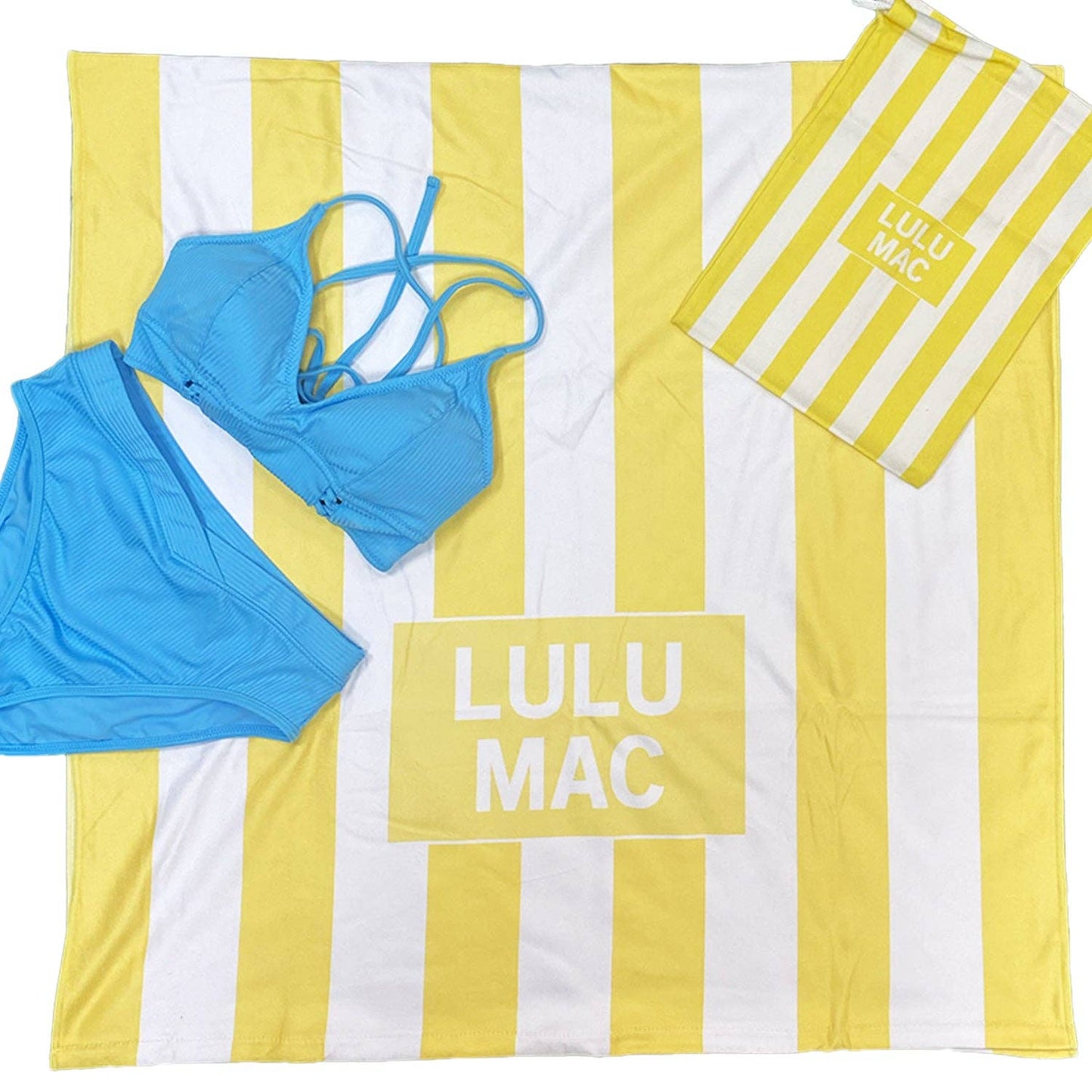 BT1413-Lulu Mac Yellow Darby Beach Towel