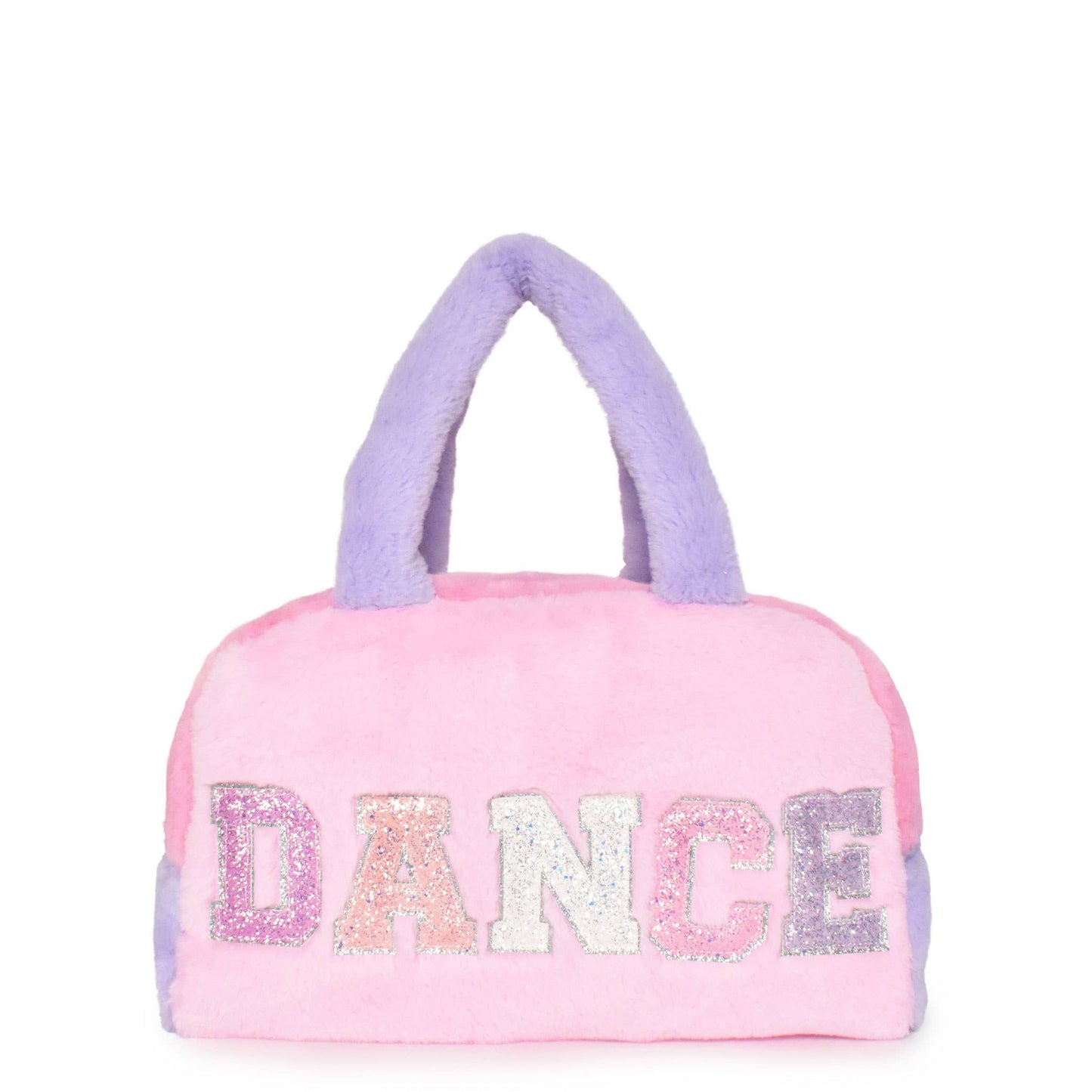 Color Block Plush "DANCE" Medium Duffle Bag
