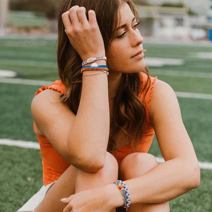 k'lani "Game Day" Blue & Orange Hair Tie Bracelets