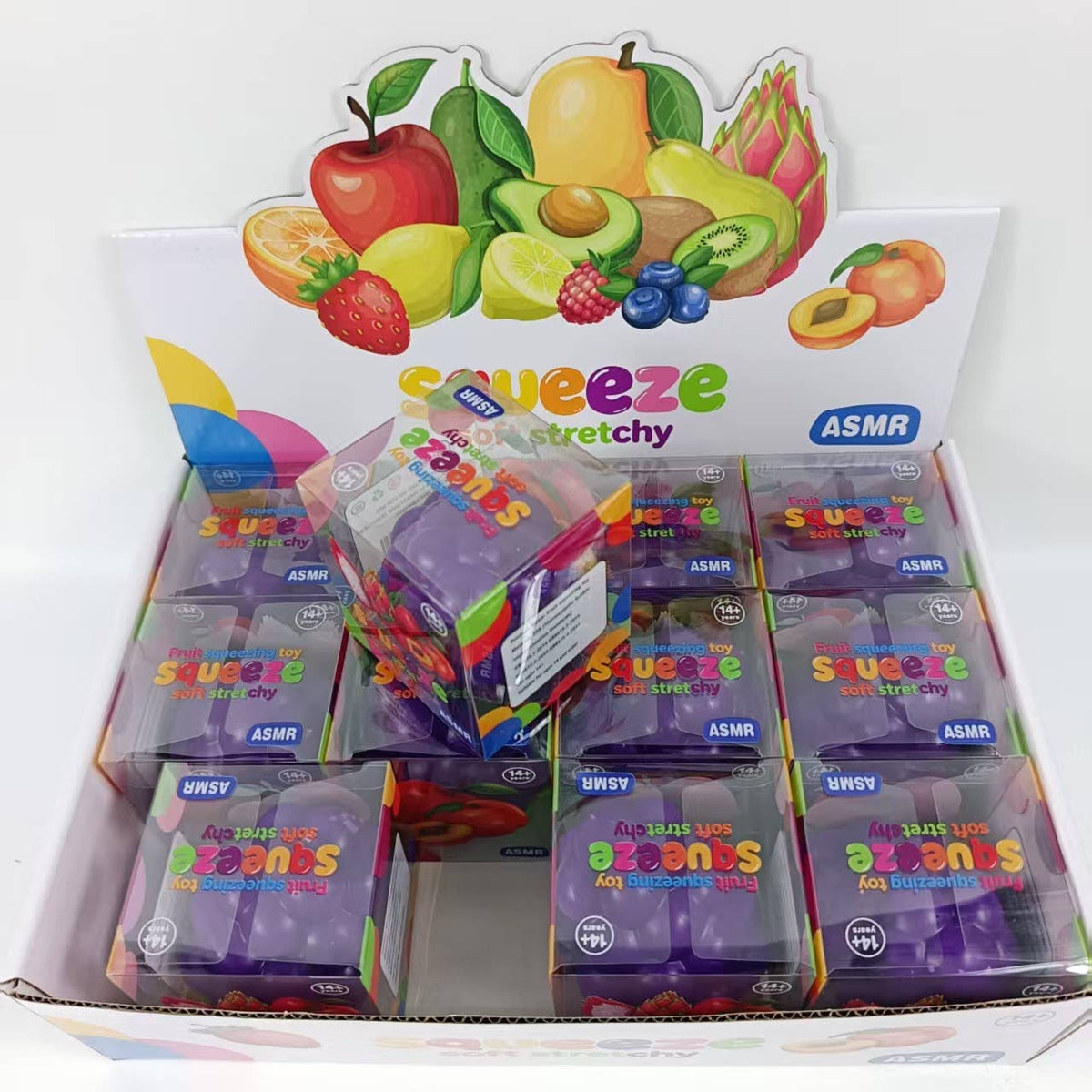 Crunchy Grape Block-Filled Squishy Toy