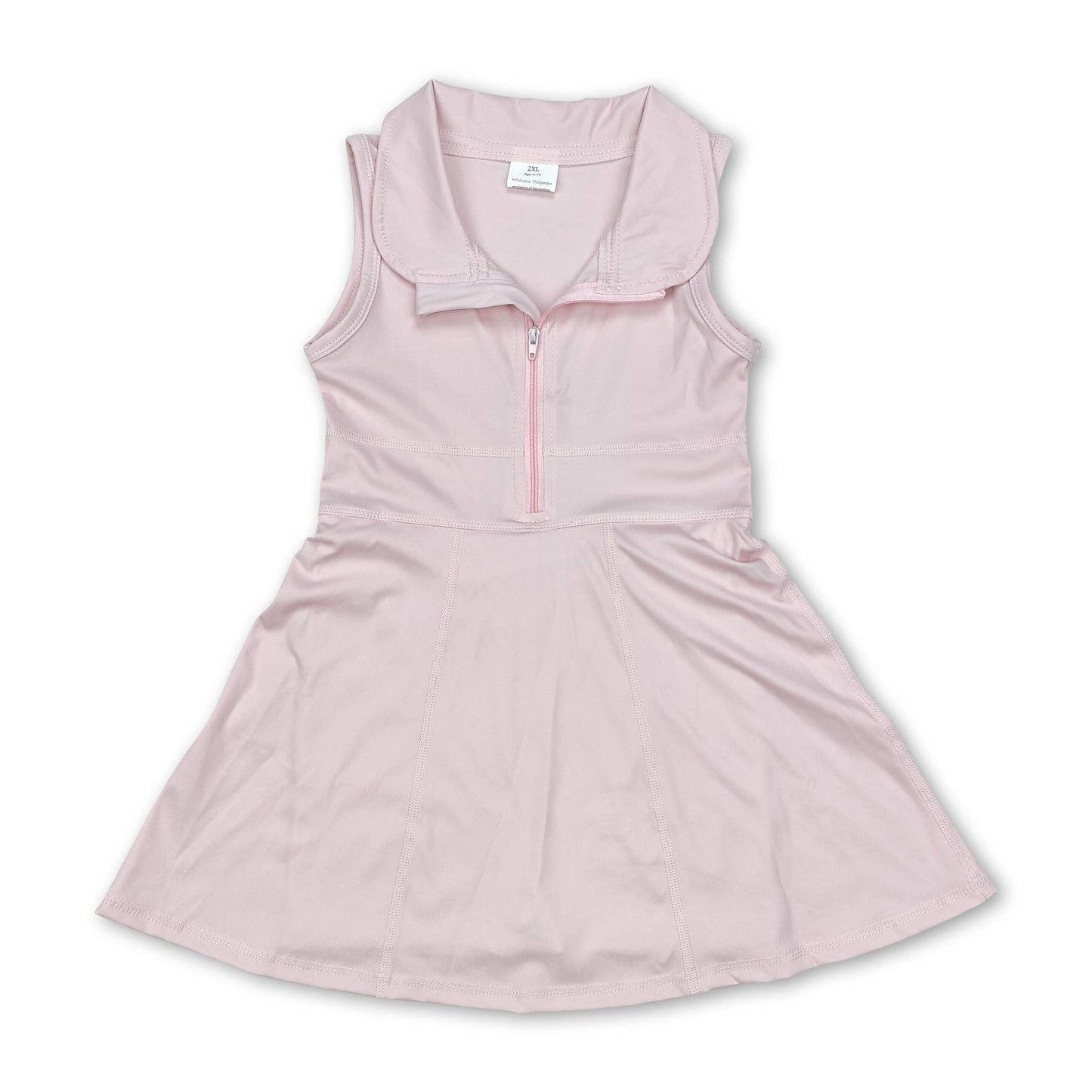 Black sleeveless zipper athletic dress with shorts