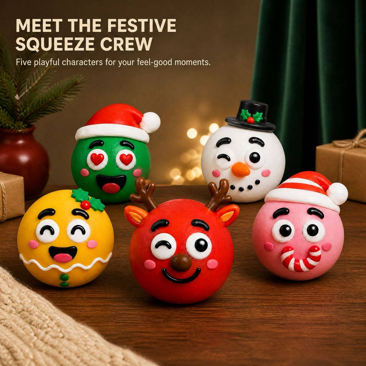 Funny Faces Squishy Balls — Christmas Edition