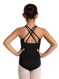 Criss Cross Black Camisole Leotard - SE1029C