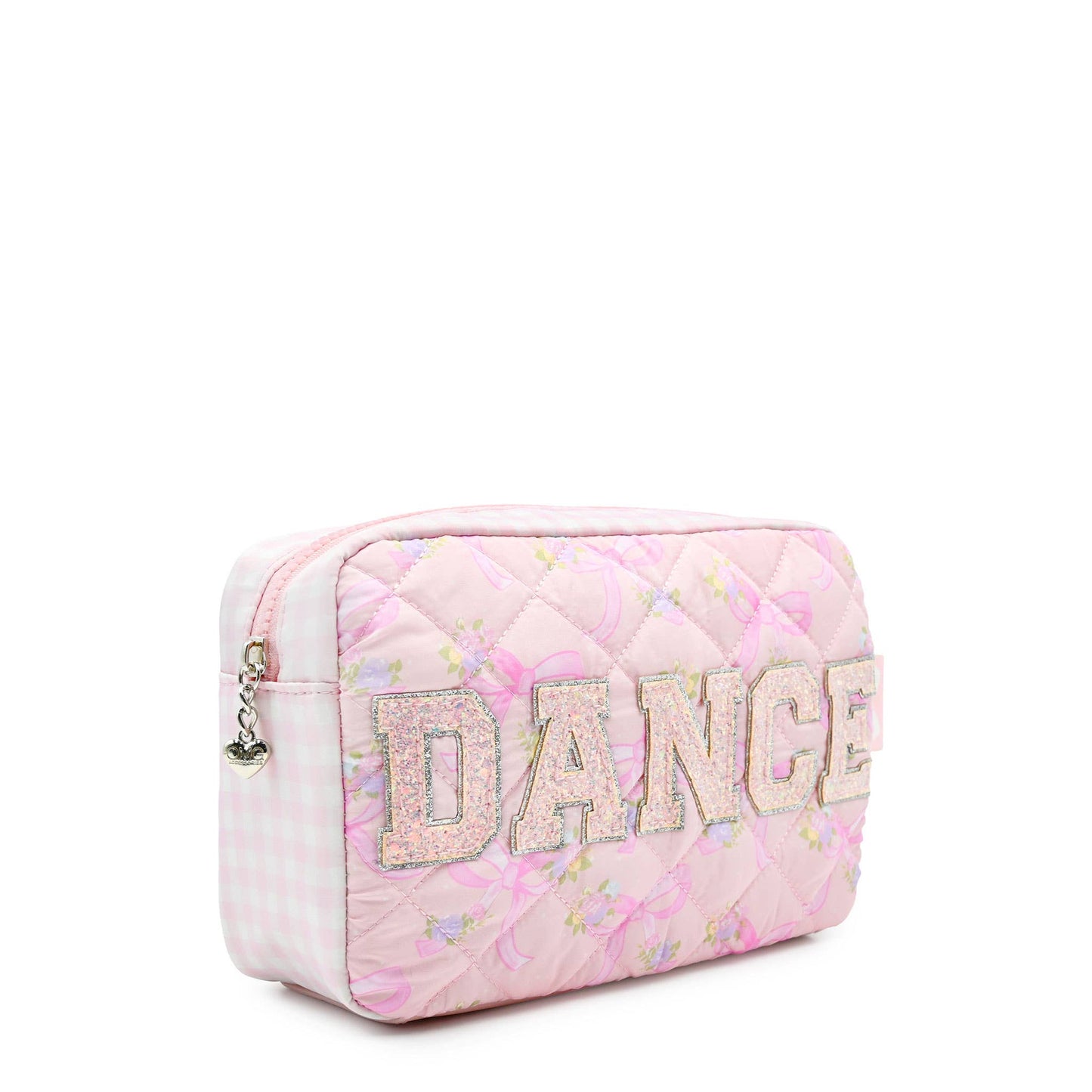 'DANCE' Floral Bow Printed Quilted Pouch