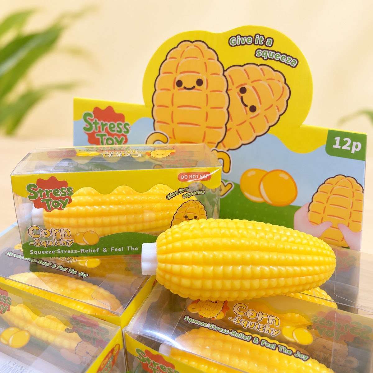 Crunchy Block-Filled Corn Squishy Toy