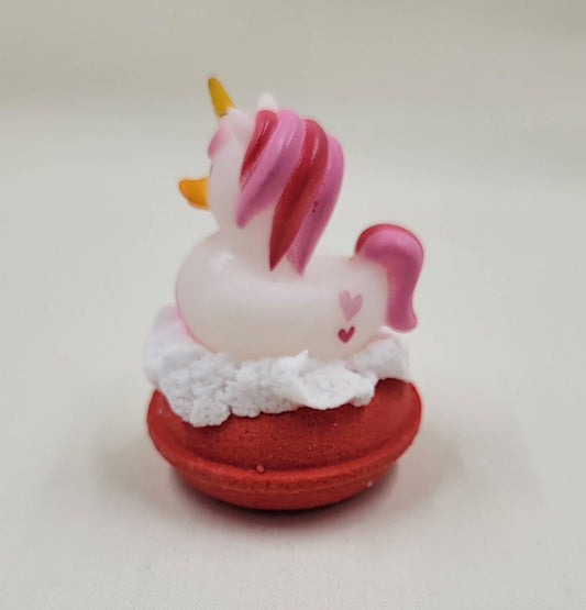 Valentine Mini Donut Bath Bomb with Unicorn Rubber Duck