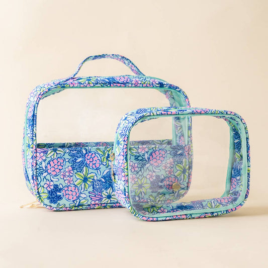 The Darling Effect Clearly Chic Cosmetic Bag Set–Coastal Cove