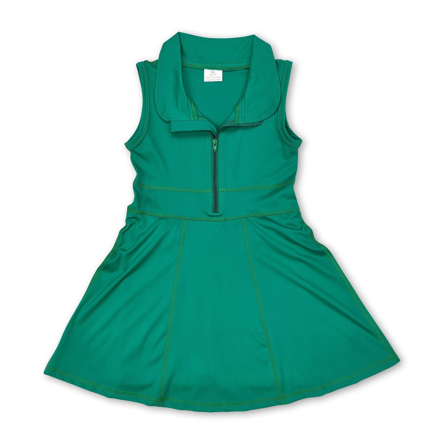 Black sleeveless zipper athletic dress with shorts