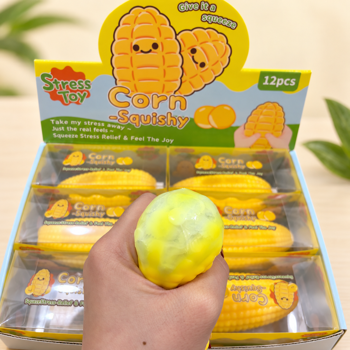 Crunchy Block-Filled Corn Squishy Toy