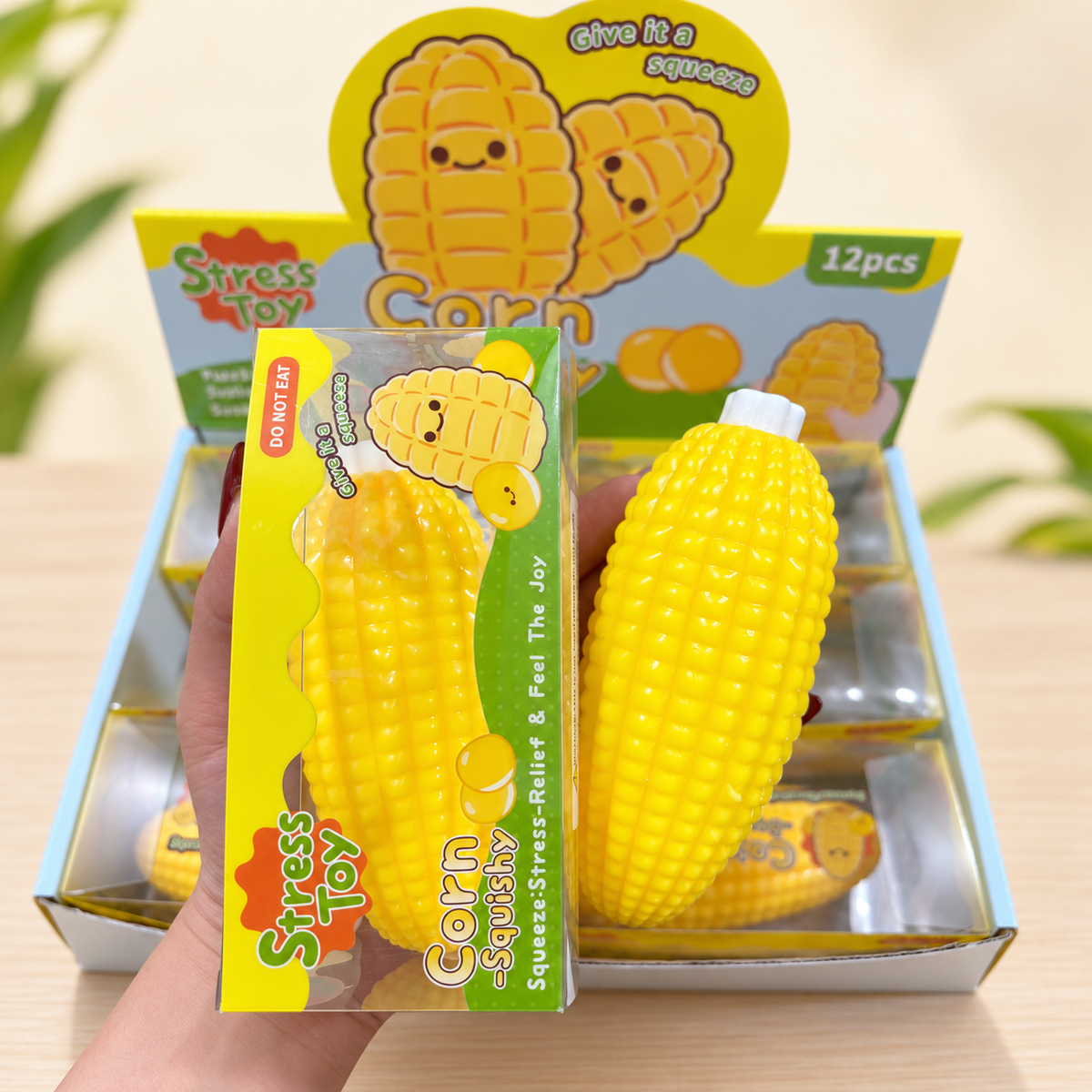 Crunchy Block-Filled Corn Squishy Toy