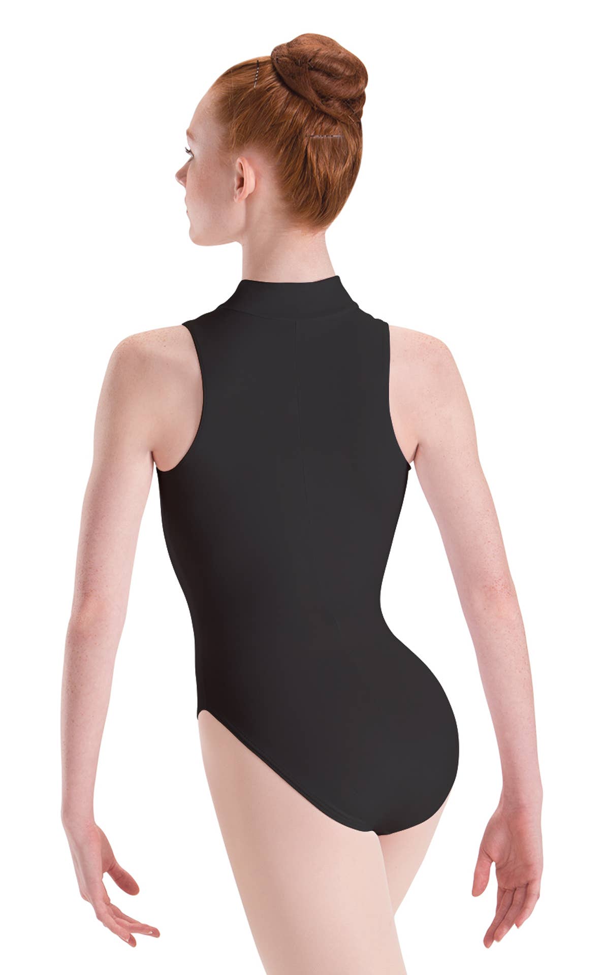 SilkSkyn Zip Front Mock Neck High Cut Leg Leotard