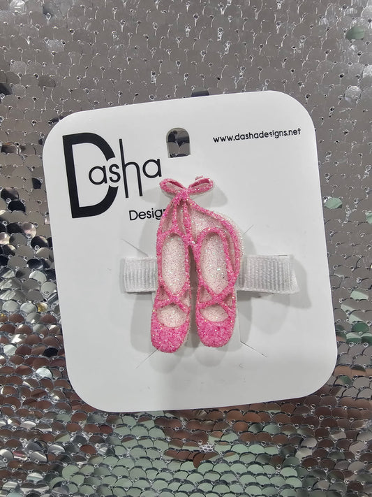 Ballet Shoe Glitter Hair Clip
